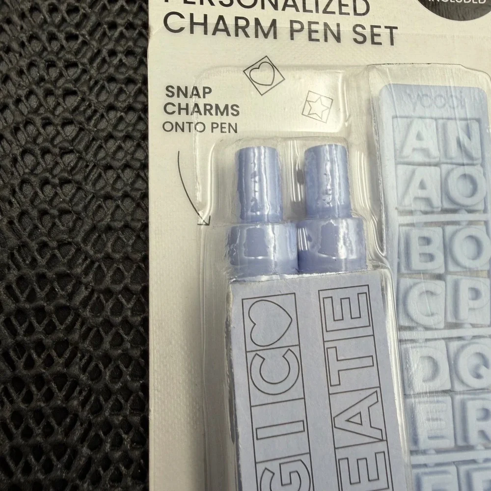 Yoobi Evolve Personalized Charm Pen Set Lavender 2pk 36 Charms Black Ink 1.0mm